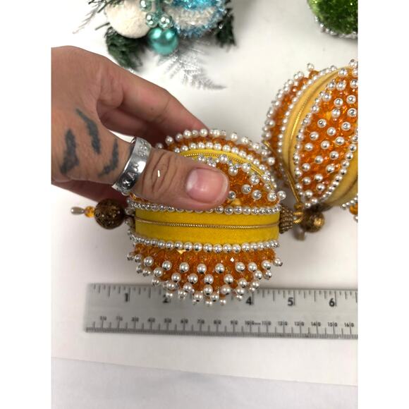 Bulk Lot of 16 Vtg Christmas Ornaments Handcrafted Pushpin Balls Wise Men Set - Picture 6 of 16